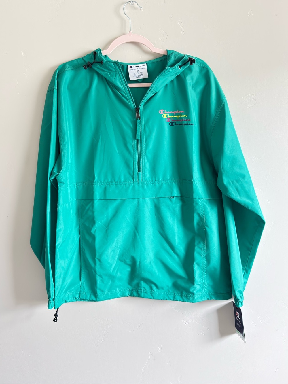 Champion Green Hooded Pullover Rain Jacket